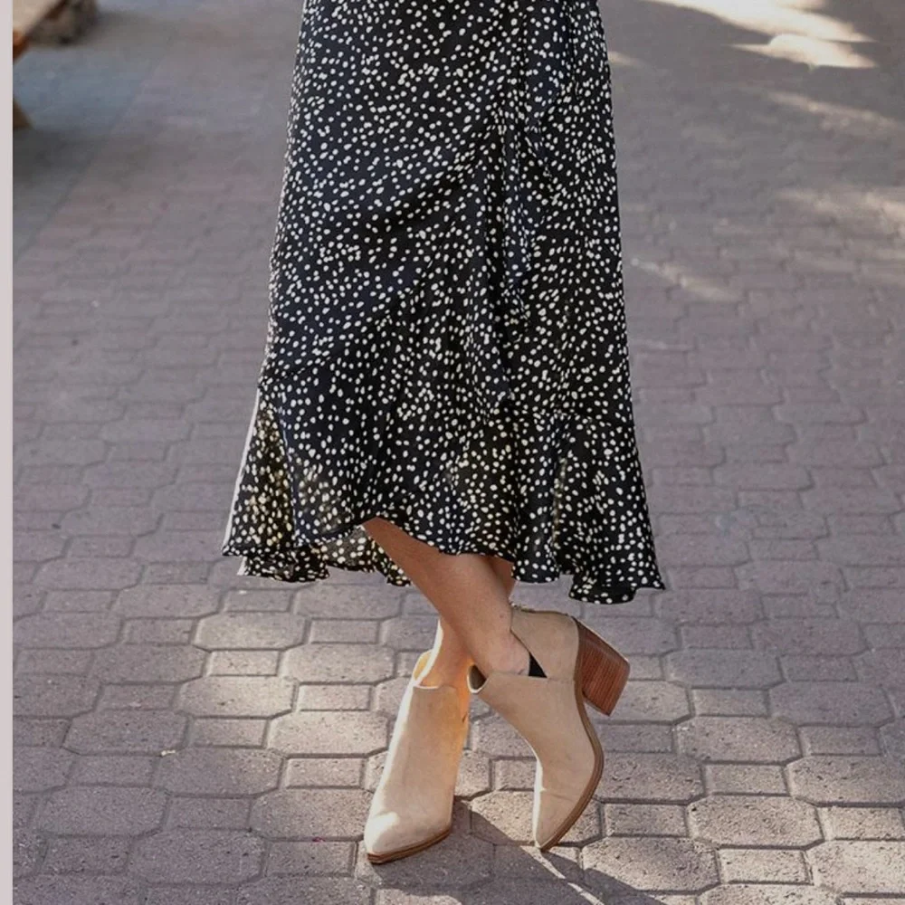 Grace and Lace Black Polka Dot Wrap Skirt Large